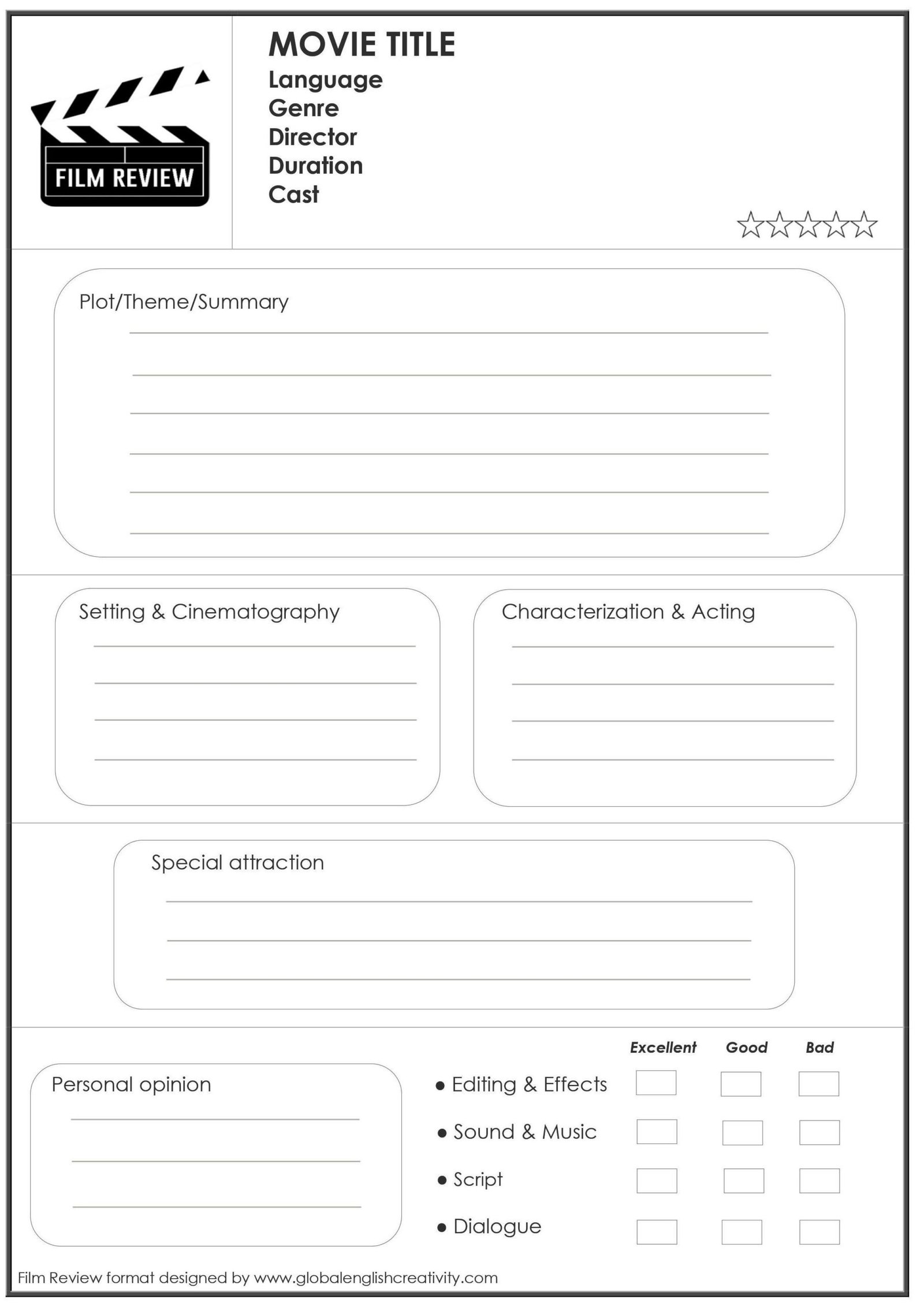 movie review worksheet for high school students pdf